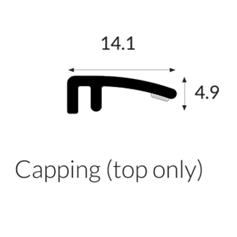 White Satin 2-Part Capping Strip 3.05m 