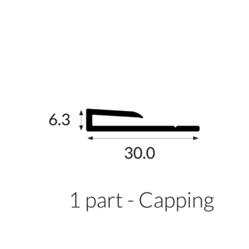 White Satin 1-Part Capping Strip 3.05m 
