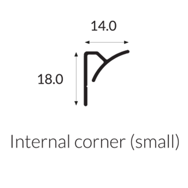 White Satin Internal Corner Joint 3.05m 