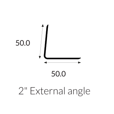 White Satin 50mm External Angle 3.05m 