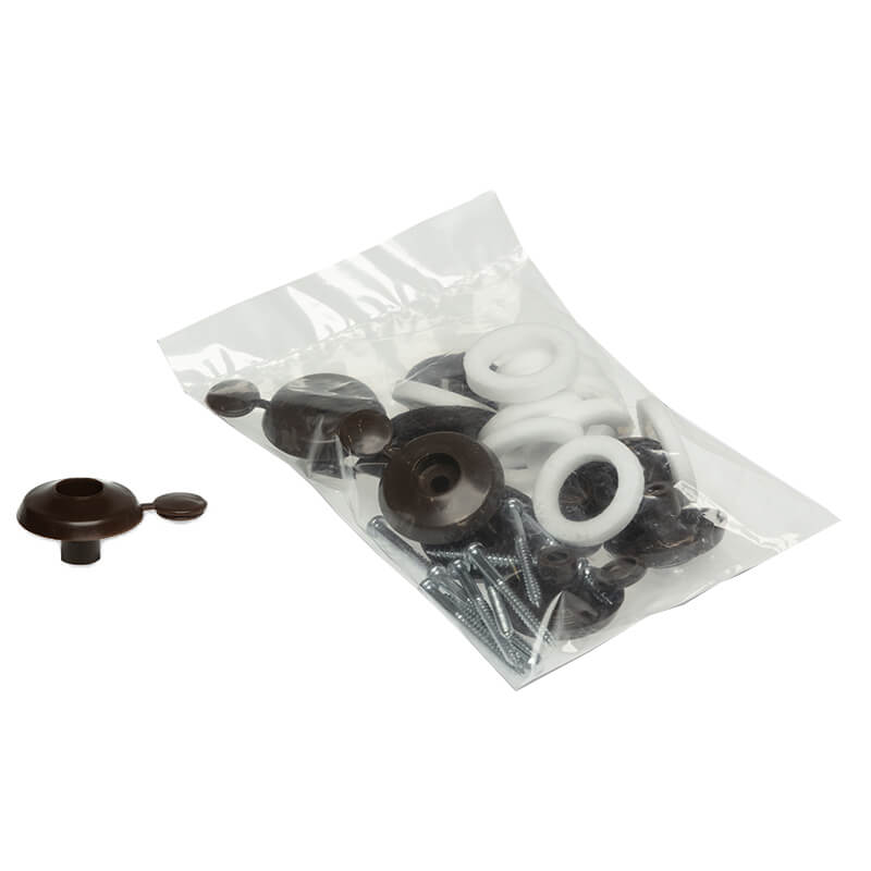 16mm Multiwall Polycarbonate Fixing Buttons (10Pk) Brown (Ral8040)