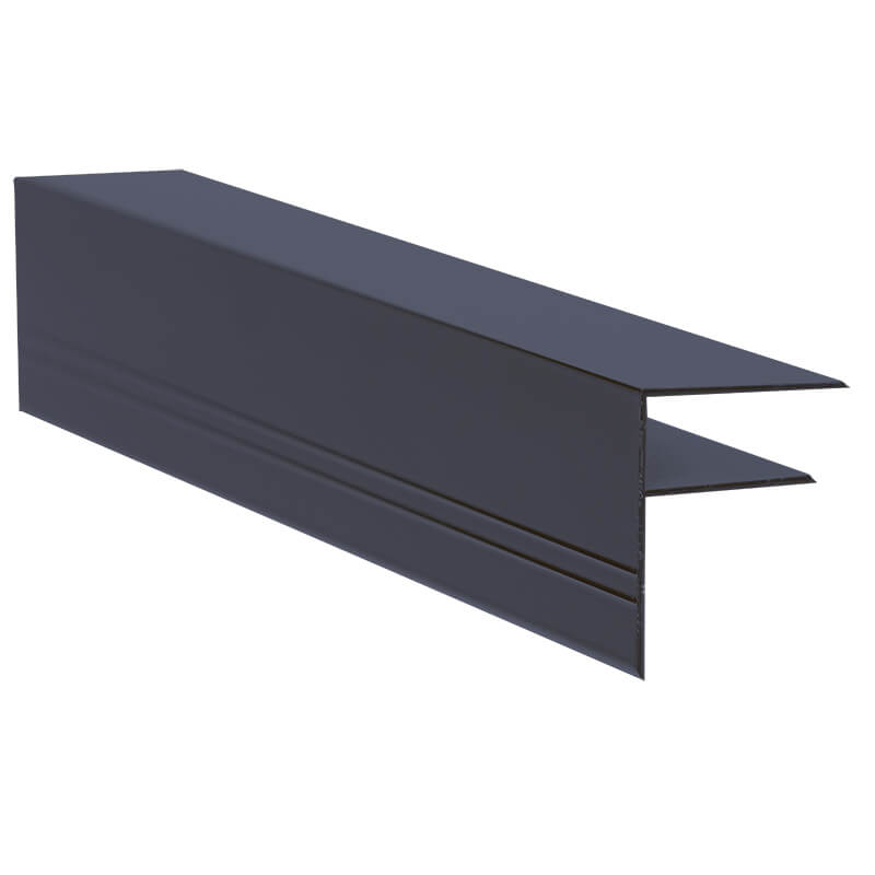 Aluminium F Section 16mm 4m Anthracite Grey (Ral7016) image