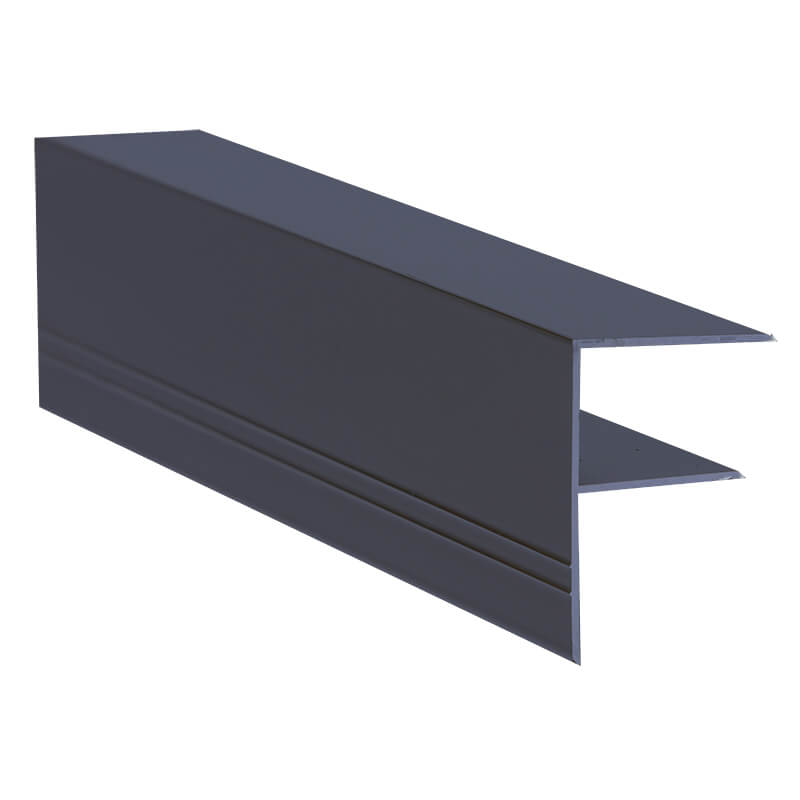 Aluminium F Section 25mm 4m Anthracite Grey (Ral7016) image