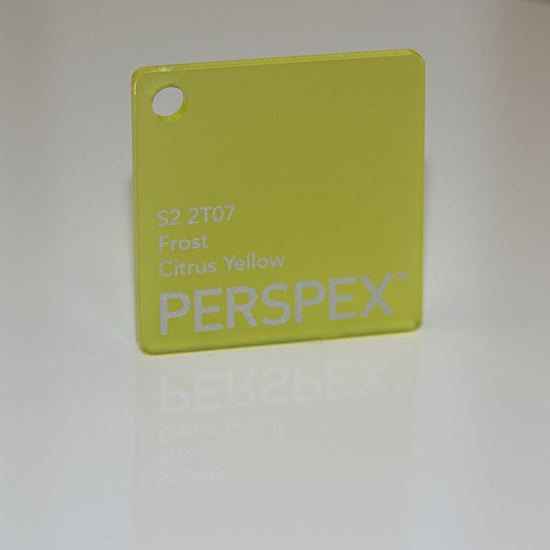 Perspex® Frost 3mm Citrus Yellow S2 2T07 2030mm x 1520mm