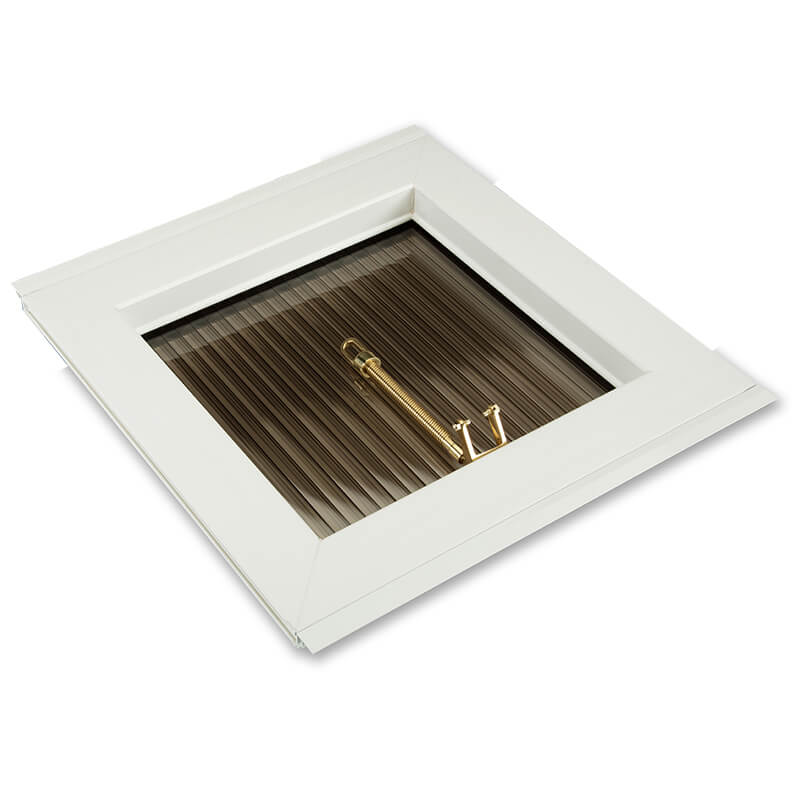 600mm x 600mm Glazed 25mm Clear Multiwall White Roof Vent 