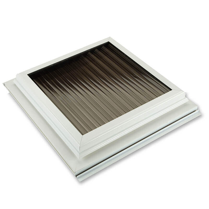 600mm x 600mm Glazed 25mm Bronze Multiwall White Roof Vent  image