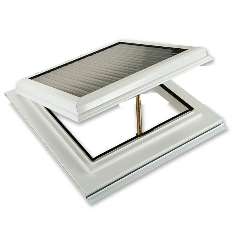 750mm x 750mm Glazed 25mm Clear Multiwall White Roof Vent 