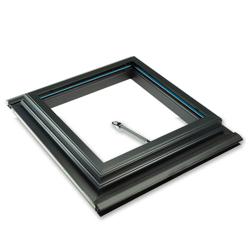600mm x 600mm Glazed 25mm Clear Multiwall Anthracite Grey Roof Vent  image
