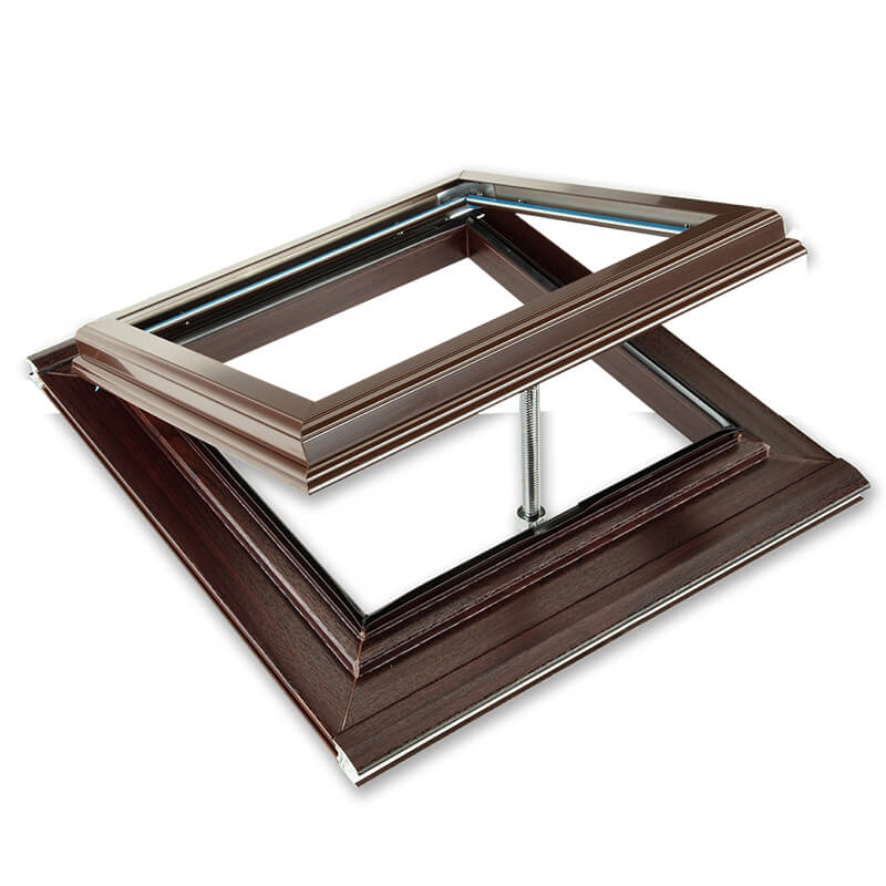 600mm x 600mm Glazed 25mm Clear Multiwall Rosewood Roof Vent 