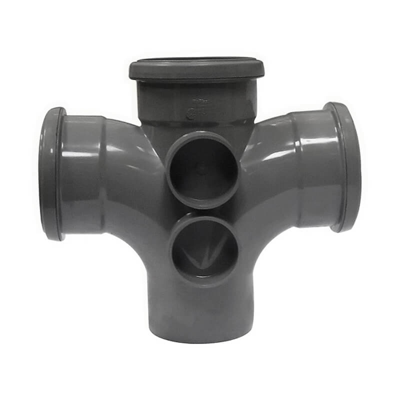 92.5° Branch Double Socket Anthracite Grey Soil image