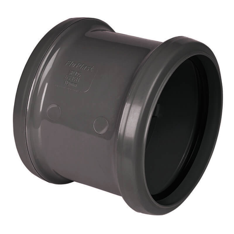 Coupling Double Socket Anthracite Grey 110mm 