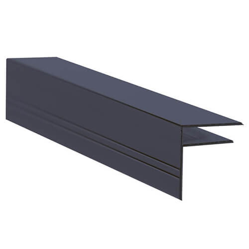 Aluminium F Section 10mm 3m Anthracite Grey (Ral7016) image