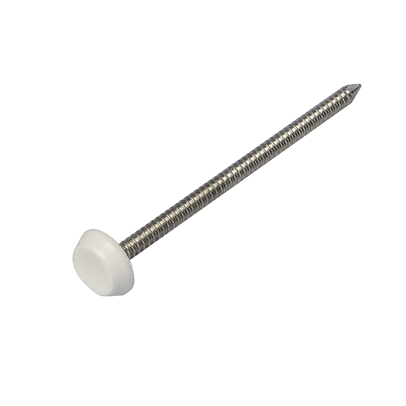 50mm White Stainless Steel Trimtop Nails Pack of 100 image