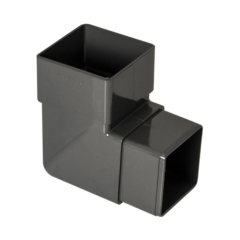 65mm Square Anthracite Grey 90° Downpipe Bend  image