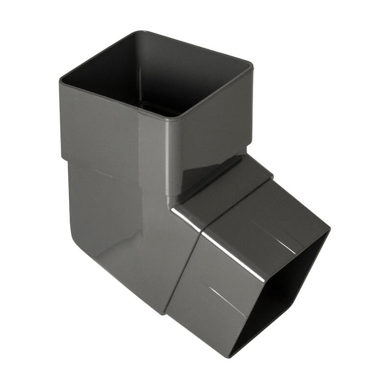 65mm Square Anthracite Grey 112.5° Offset Downpipe Bend 