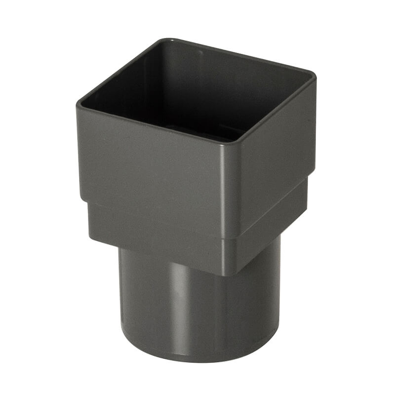 Square to Round Downpipe Adaptor Anthracite Grey   image
