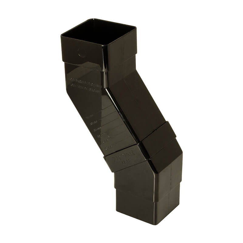 65mm Square Black Adjustable Offset Downpipe Bend  image