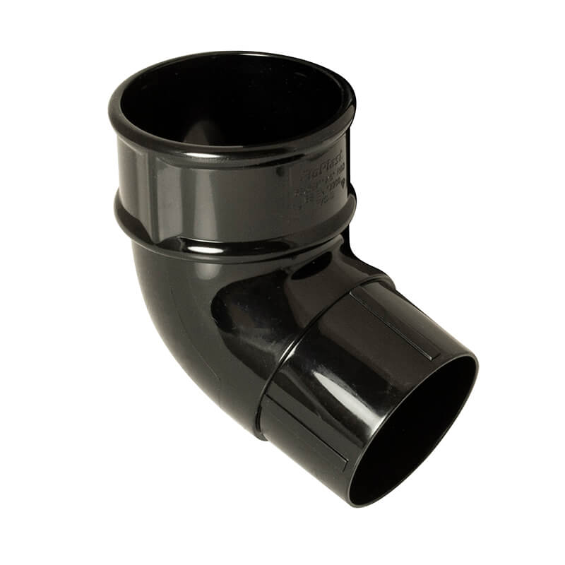 68mm Round Black 112.5° Offset Downpipe Bend  image