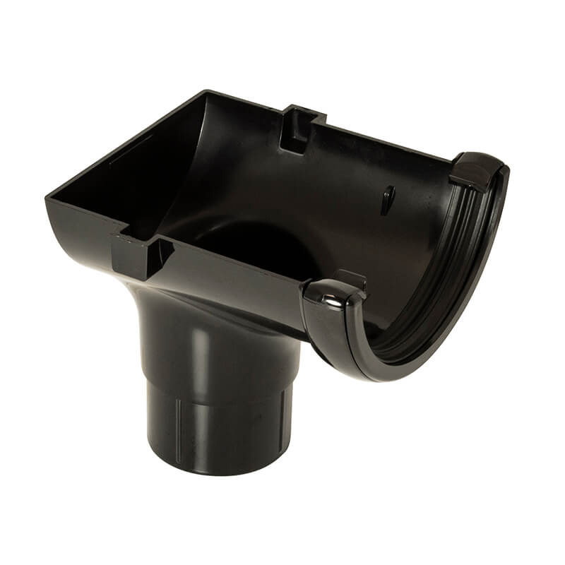 112mm Half Round Black Stopend Outlet  image