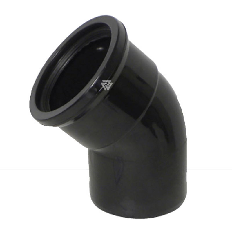 110mm Black 45° Single Socket Bend  image