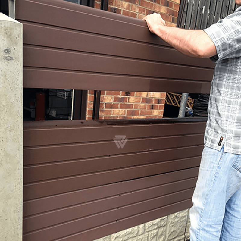 300mm PVC Composite Fence Panel Walnut 2438mm