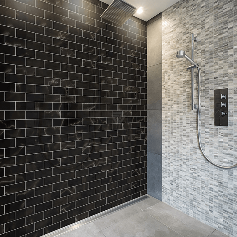 2.5mm Black Marble Tile PVC Wall Cladding Sheet 2.50m x 1.22m  image