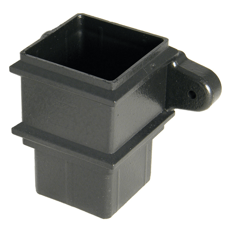 65mm Square Cast Iron Effect  Pipe Socket With Fixing Lugs