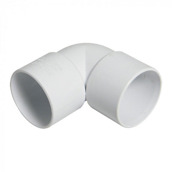 40mm ABS 90° Solvent Weld Waste White Knuckle Bend image
