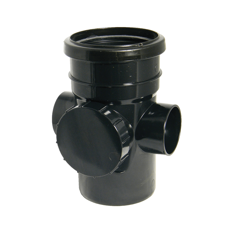 110mm Black Single Socket Soil Access Pipe  image