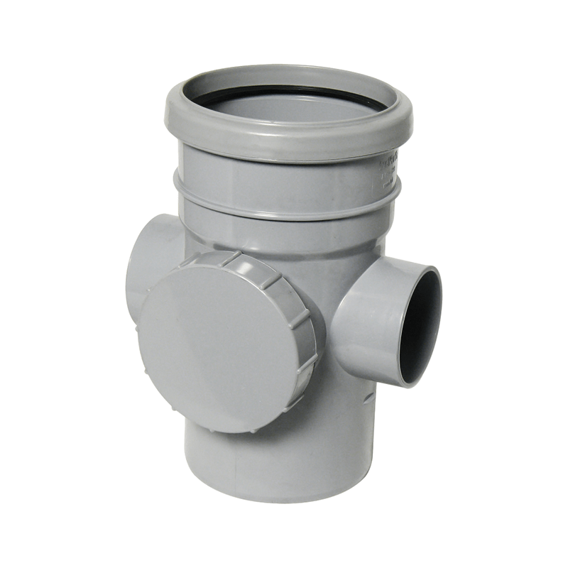 110mm Grey Single Socket Soil Access Pipe  image