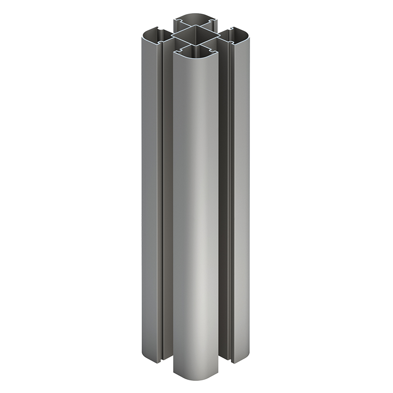 Grey Aluminum Fence Post with Post Cap and Utility Trim 1.86m image