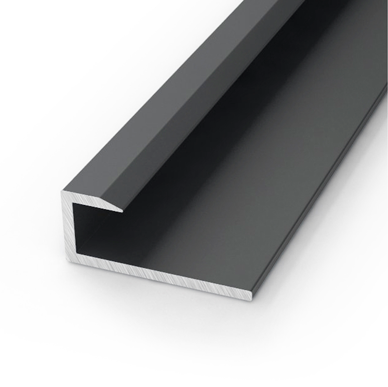 Black Aluminium 5mm Zest Wall Panel End Cap 2.6m  image