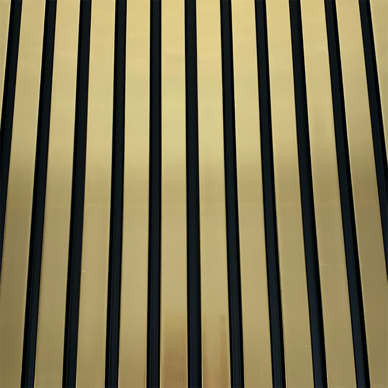 122mm Sulcado Large Gold Metallic 3D Slat Wall Panel 2.6m