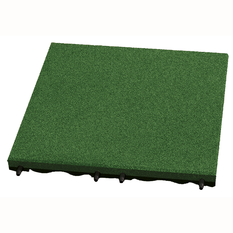 30mm Green Rubber Play-Safe Tile (500mm x 500mm)