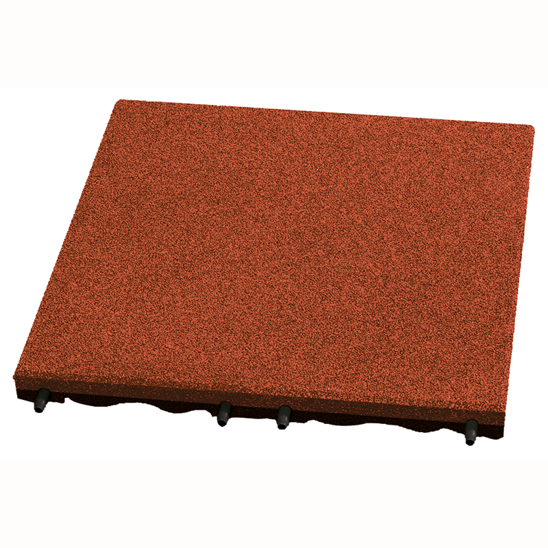 30mm Red Rubber Play-Safe Tile (500mm x 500mm)