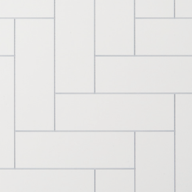White Straight Herringbone Tile 10mm Neptune 1000 Mega Panel 1m x 2.4m image