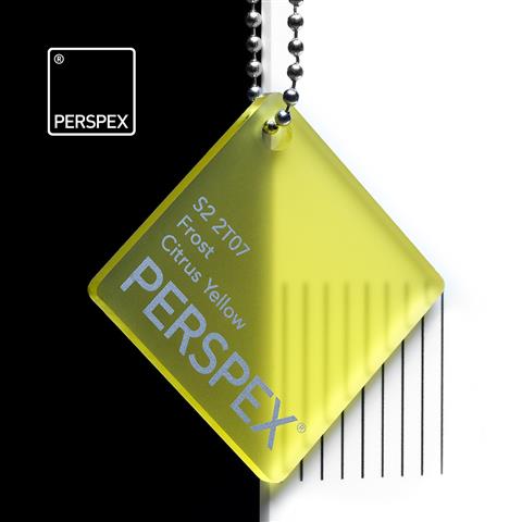 Perspex® Frost 3mm Citrus Yellow S2 2T07 2030mm x 1520mm